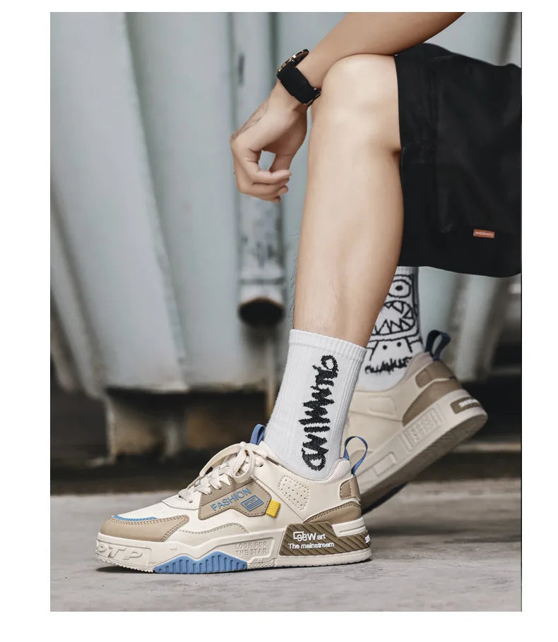 2025 summer new all-in-one fashion leisure sports youth thick sole fashion shoes small white shoes men's board shoes light