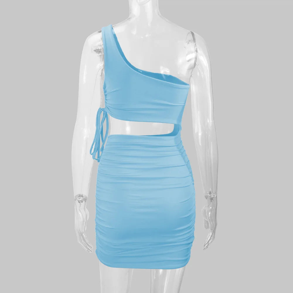 2025 Women's Clothing, Sexy Fashion Hollow Lace Up Pleated Night Club Party Dress Vestidos Plus Size 9XL 8XL 7XL 6XL XXXXXL