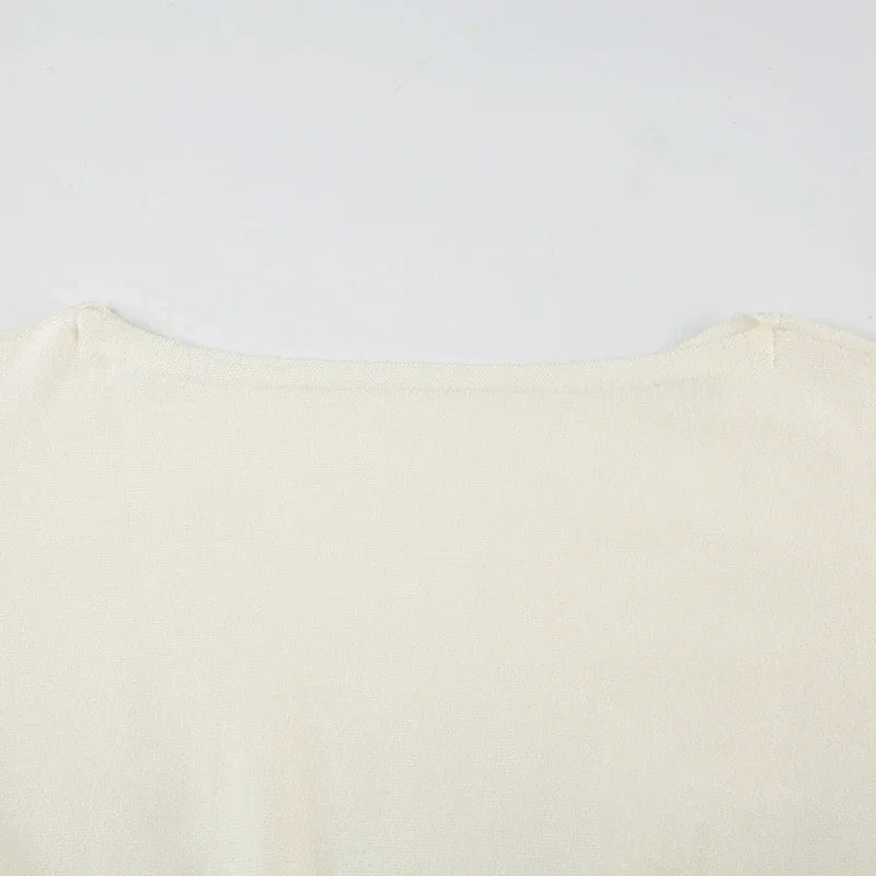 Solid Off-Shoulder Sweater Loose Slash Neck Long Sleeve Knitted Pullovers Women Autumn Winter Fashion Casual Lady