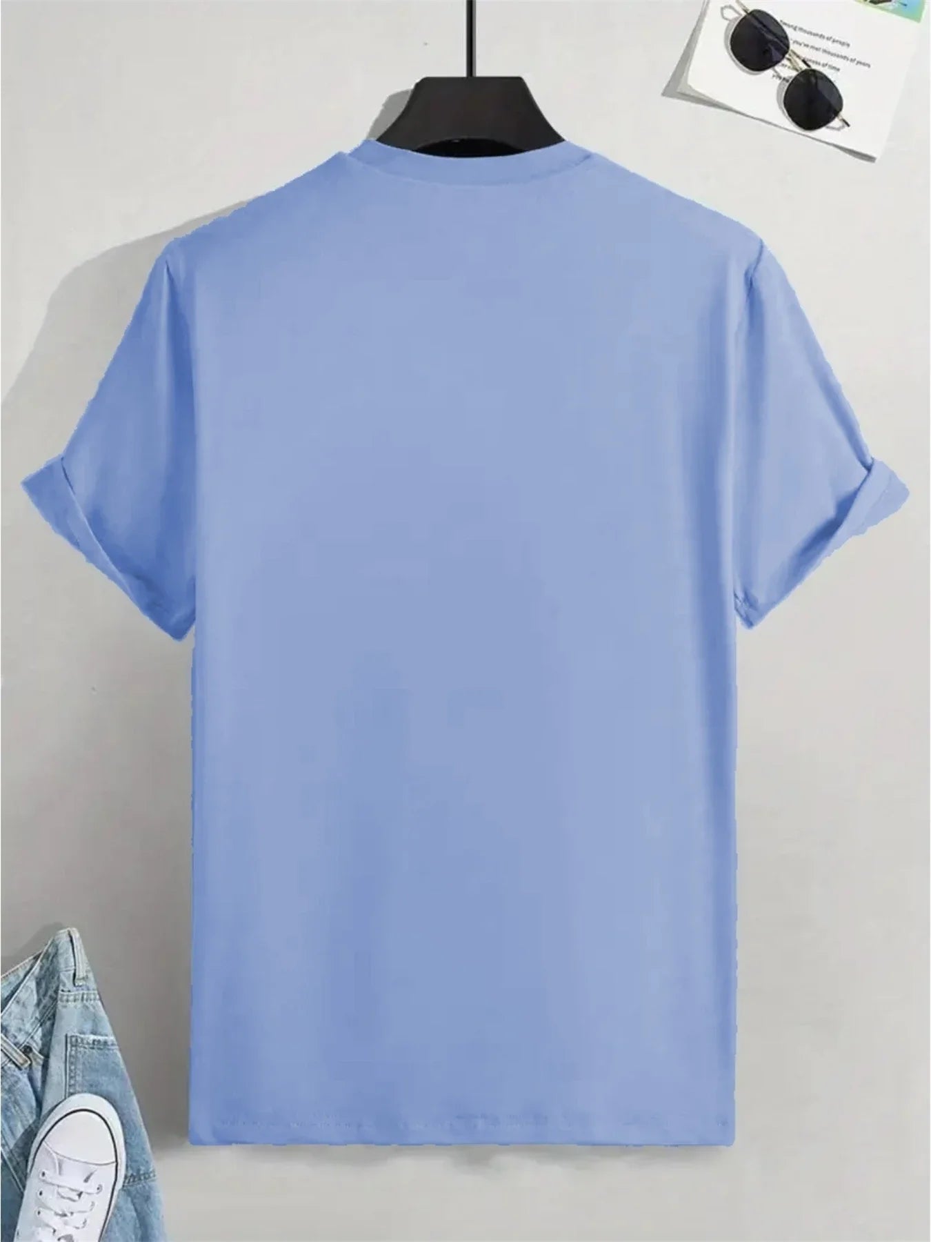 Summer men's comfortable round neck short-sleeved casual T-shirt Italian Milan print pattern