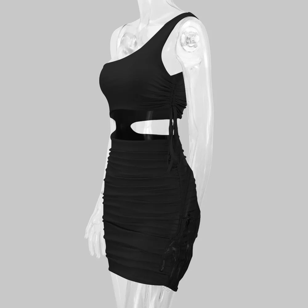 2025 Women's Clothing, Sexy Fashion Hollow Lace Up Pleated Night Club Party Dress Vestidos Plus Size 9XL 8XL 7XL 6XL XXXXXL