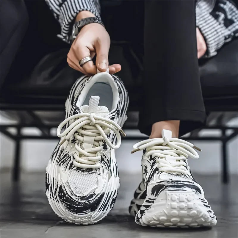 2025 Autumn High End Fashion Trendy Men's Shoes Wear Resistant Light Luxury Daily Color Blocked Casual Sports Shoes
