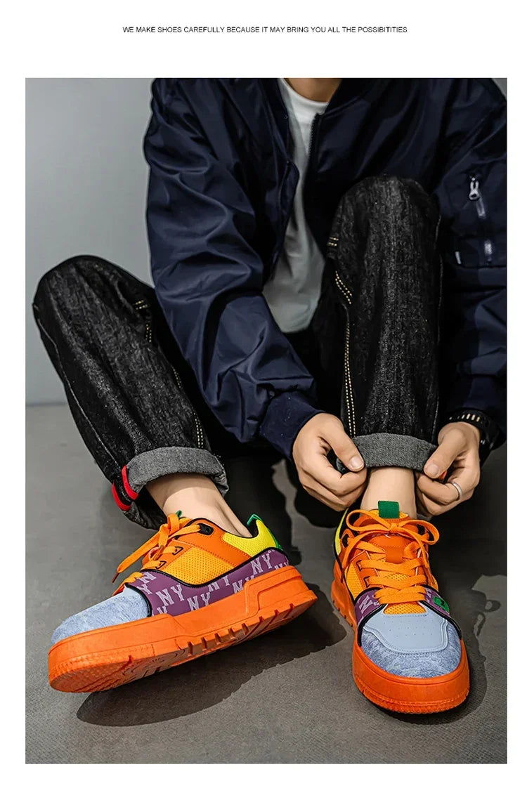 2025 New Spring Shoes for Men Thick Soles Increase Board Shoes All Casual Sports Shoes Fashion Trend Ins Men Board Shoes