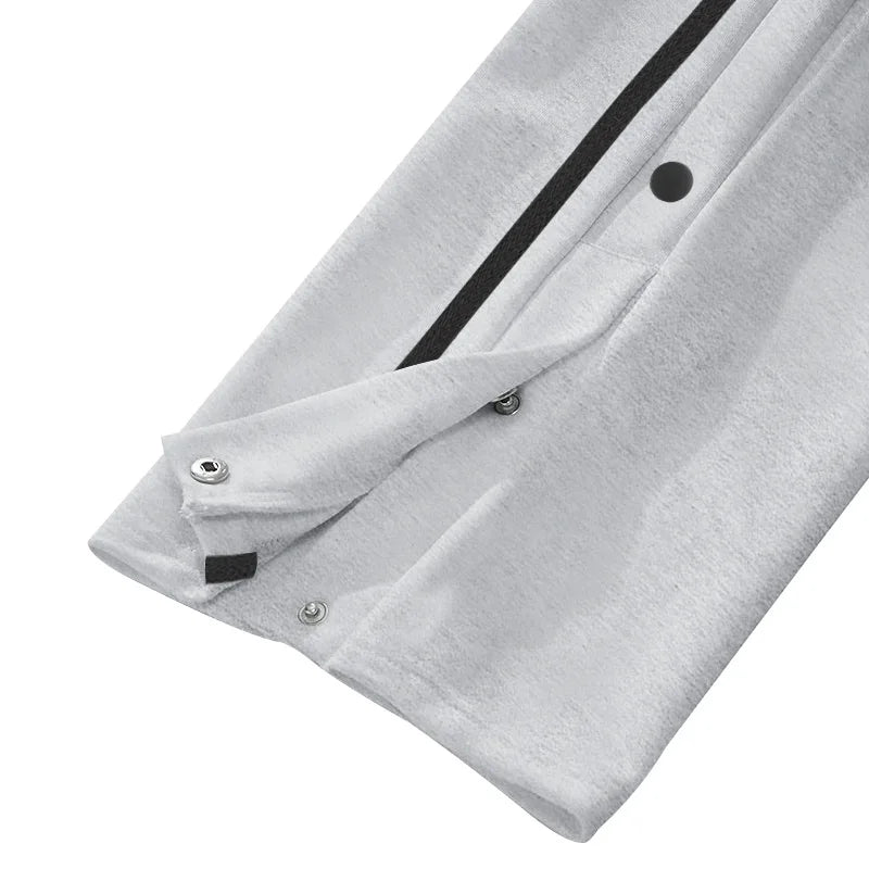 2024 Casual Sports Breasted Pants Men's Autumn New Button Loose Straight Drawstring Oversized Sweatpants Trousers Free shipping