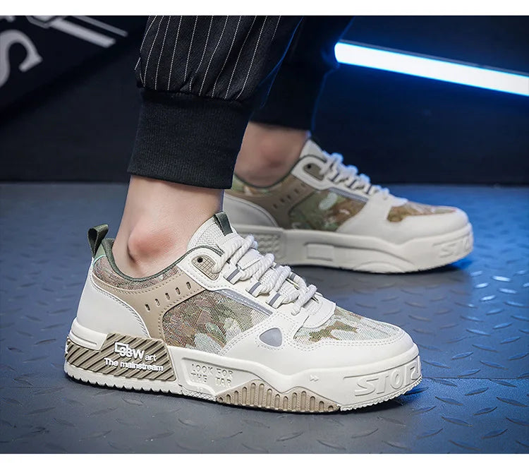 Spring and Autumn new breathable and comfortable shoes student trend versatile thick soled sports and leisure board shoes