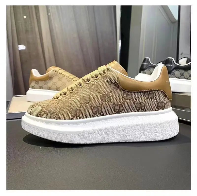 2025 new casual men's shoes, breathable and height increasing, versatile canvas shoes, trendy and casual