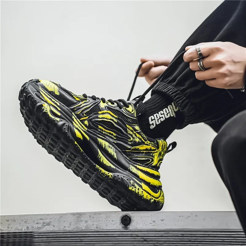 2025 Autumn High End Fashion Trendy Men's Shoes Wear Resistant Light Luxury Daily Color Blocked Casual Sports Shoes