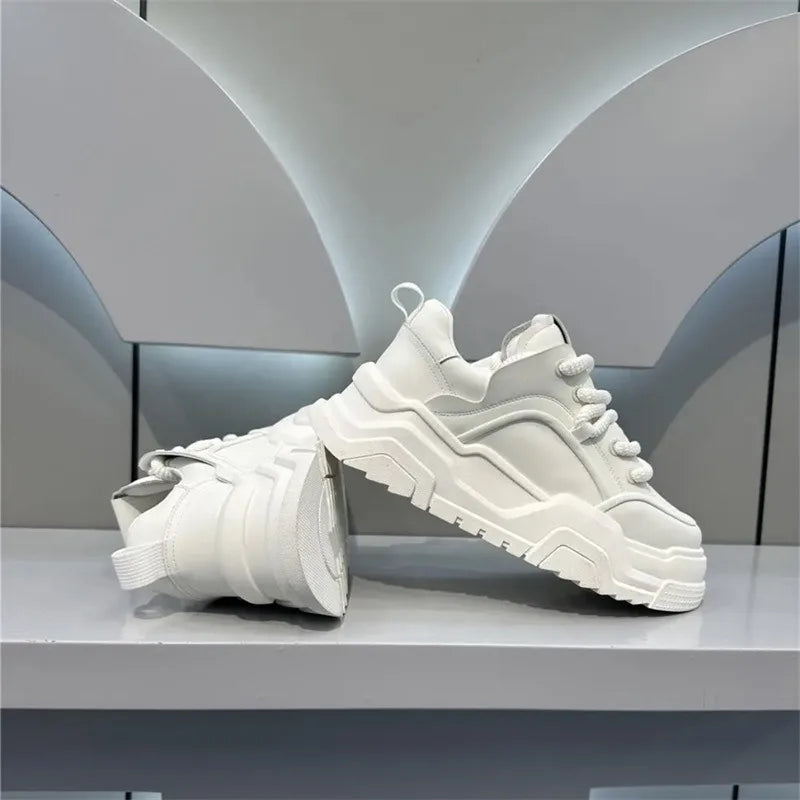 Designer Style Men Shoes White Comfortable Thick Platform Sneakers Fashion Casual Shoes Men 2025 New Brand Sports Trainers Tenis