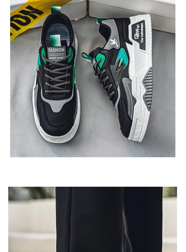 New Men's Leather Low-Top Fashion Easiest for Match Running Shoes Men's Skateboard Shoes Suitable for Outdoor Sports