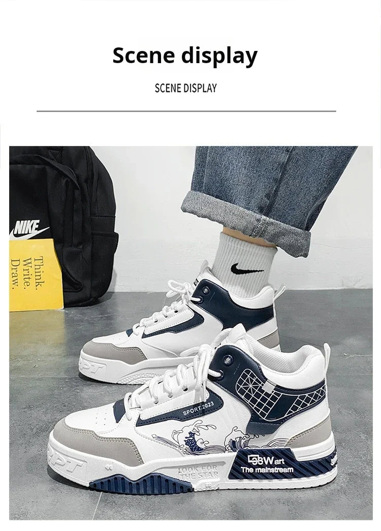 Daddy Shoes Male Sports Sneakers Trainers Street Culture Walking Footwear Man Men High Top Casual Shoes Personality Thick Soled