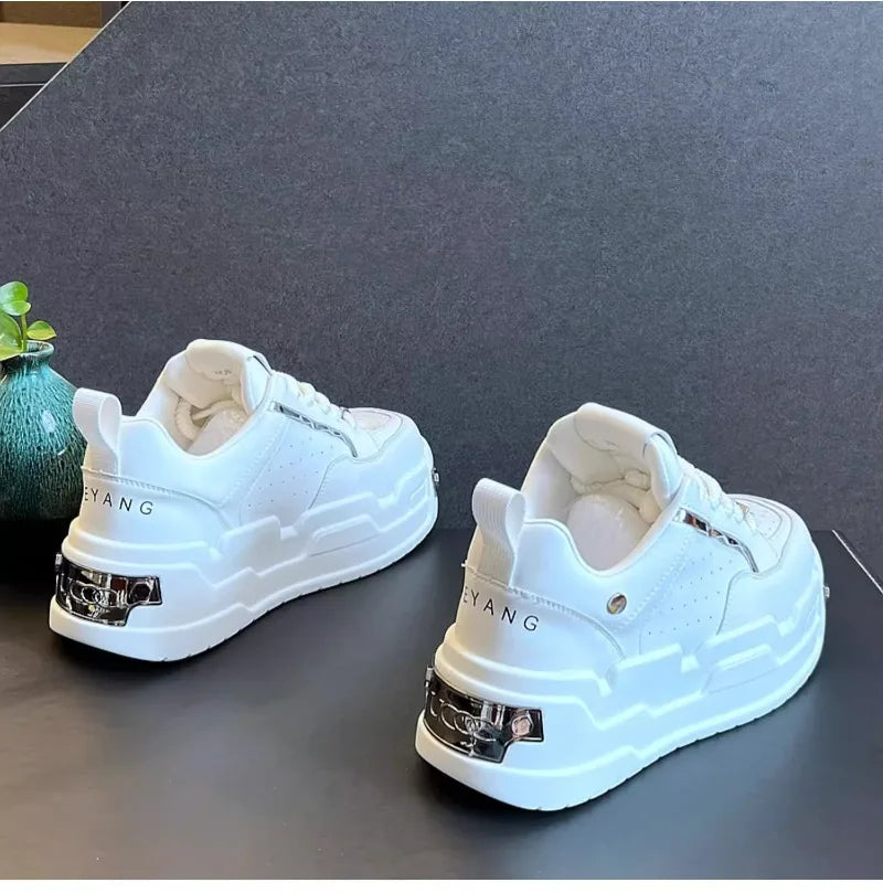 New Arrival Men Fashion Personalized and Trendy Yellow Shoes Spring Autumn Luxury Designer Metal Decoration Chunky Sneakers