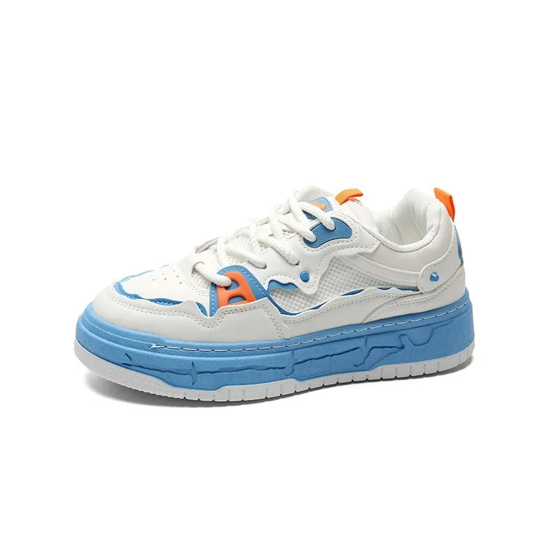 2023 Autumn New Niche Trendy Flat Board Shoes Korean Style Versatile Teenage Thick Bottomed Casual Sport Men's Shoes