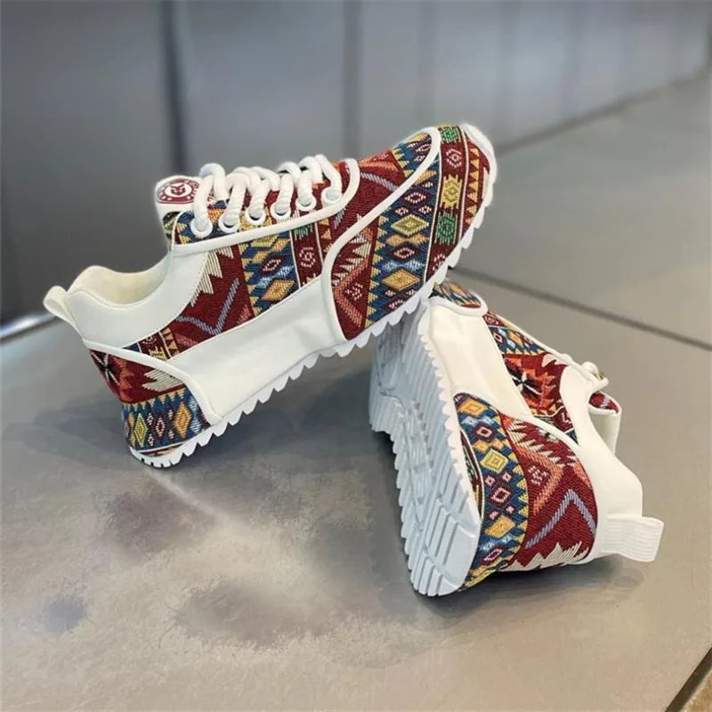 Designer Big Size 39-48 Men Chunky Sneakers Flats Board Shoes 2025 Spring New Microfiber Leather Casual Shoes Increased Internal