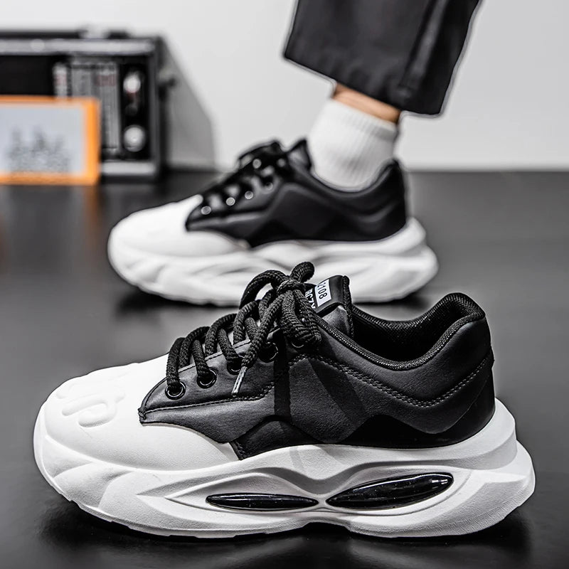 Thick Sole Men Chunky Sneakers Outdoor Wear-resistant Male Trends 2025 New Mens Casual Shoes Fashion Comfort Anti Slip Vulcanize