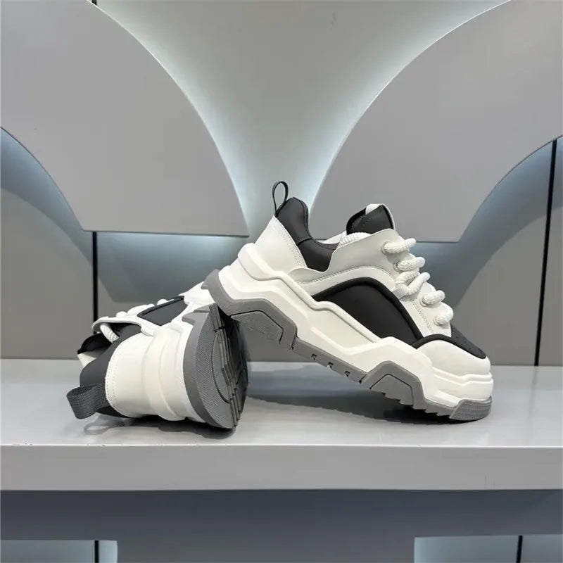 Designer Style Men Shoes White Comfortable Thick Platform Sneakers Fashion Casual Shoes Men 2025 New Brand Sports Trainers Tenis