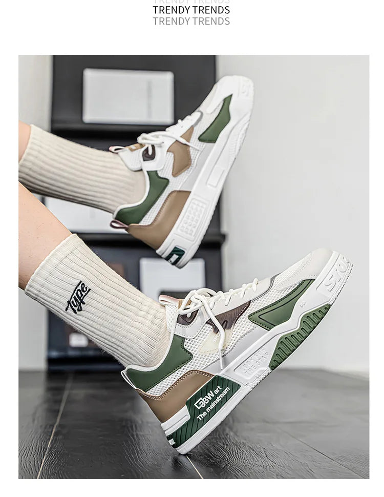 Men's Casual Sports Shoes Low-Top Fashion Trend Mesh Men Skateboard Shoes New 2025 Summer Outdoor Sports Shoes Tenis Masculino