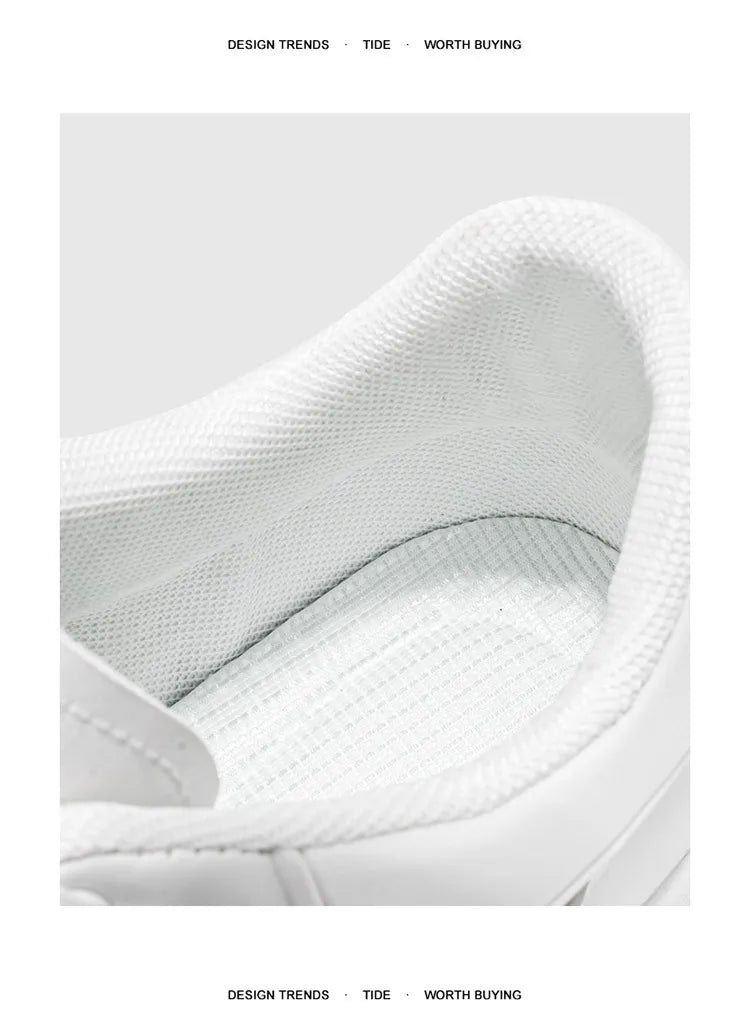 2025 Men's Breathable White Sneakers - Thick-Soled Casual Shoes, Comfortable Walking Shoes for Spring