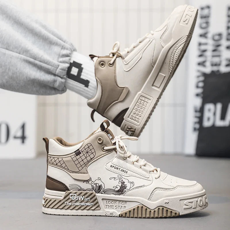 Daddy Shoes Male Sports Sneakers Trainers Street Culture Walking Footwear Man Men High Top Casual Shoes Personality Thick Soled