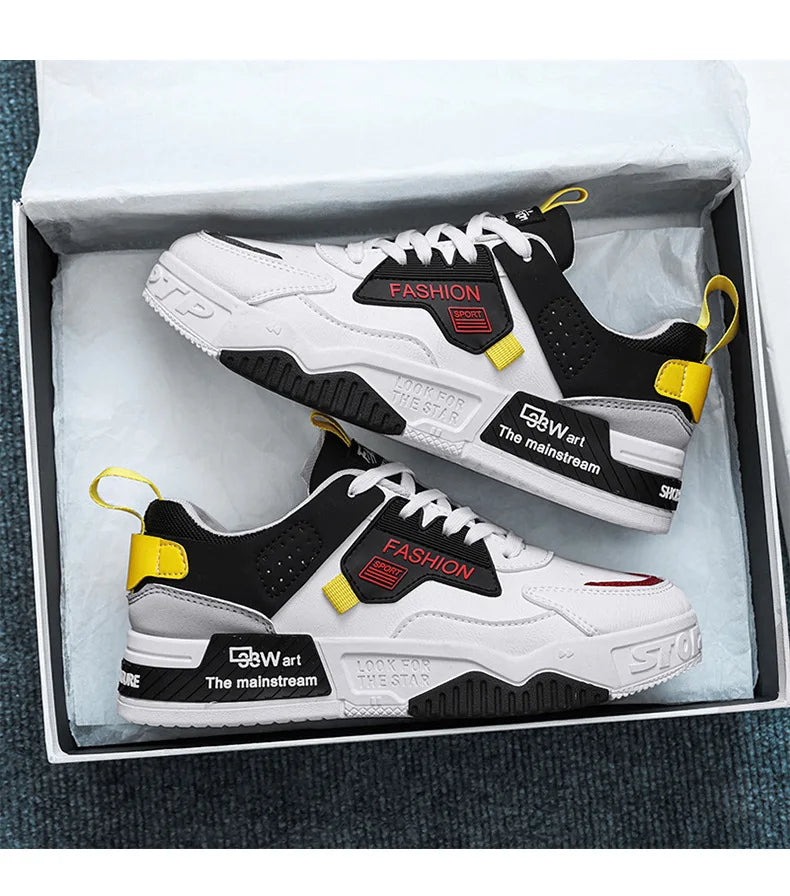2025 summer new all-in-one fashion leisure sports youth thick sole fashion shoes small white shoes men's board shoes light