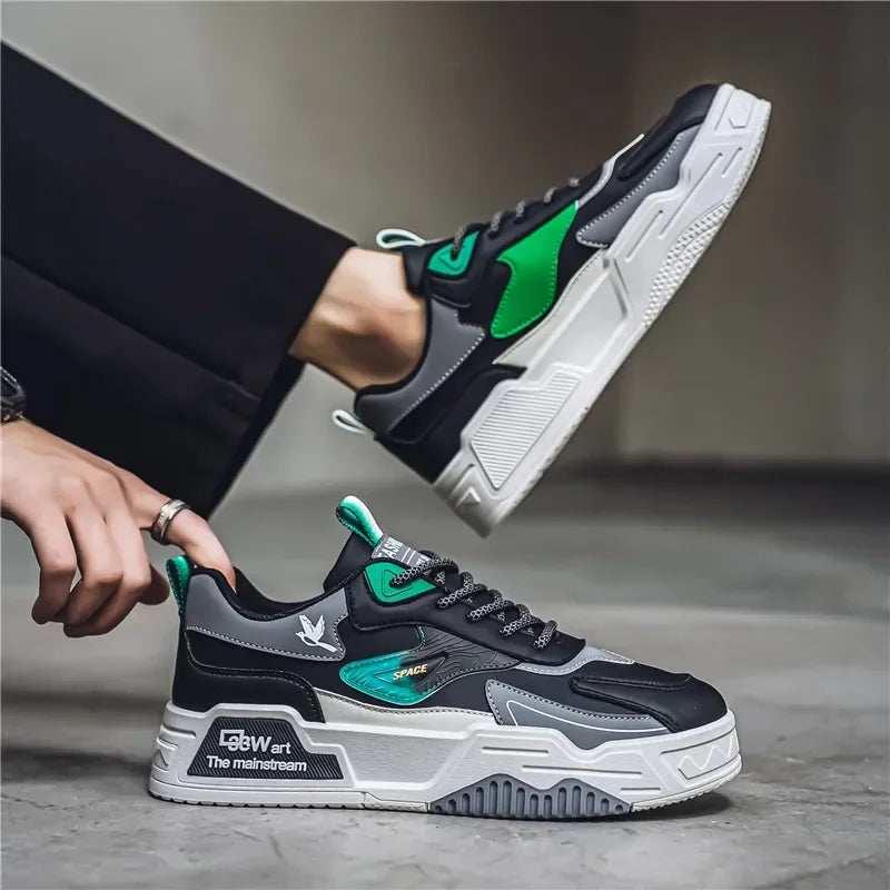 New Men's Leather Low-Top Fashion Easiest for Match Running Shoes Men's Skateboard Shoes Suitable for Outdoor Sports