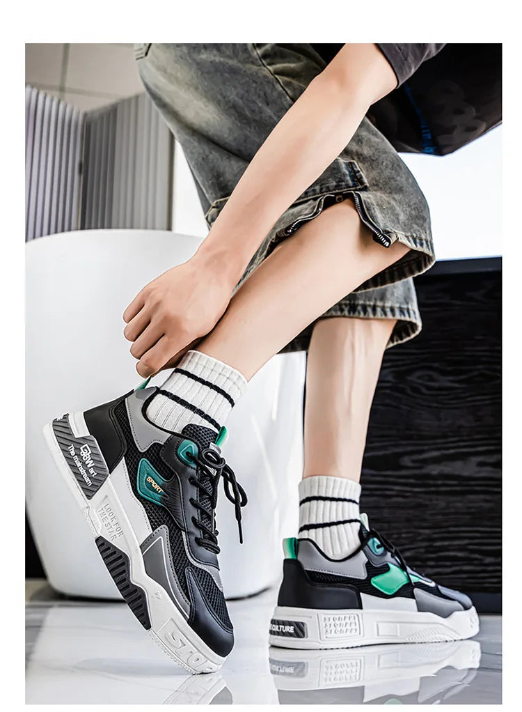 Men's Casual Sports Shoes Low-Top Fashion Trend Mesh Men Skateboard Shoes New 2025 Summer Outdoor Sports Shoes Tenis Masculino