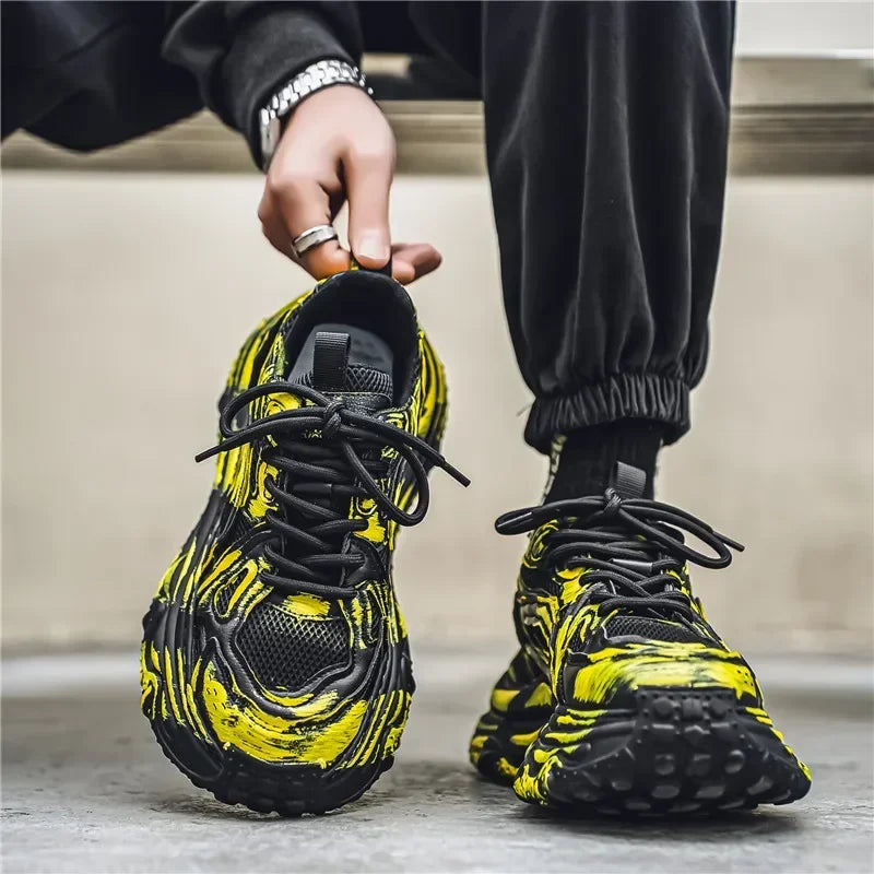 2025 Autumn High End Fashion Trendy Men's Shoes Wear Resistant Light Luxury Daily Color Blocked Casual Sports Shoes