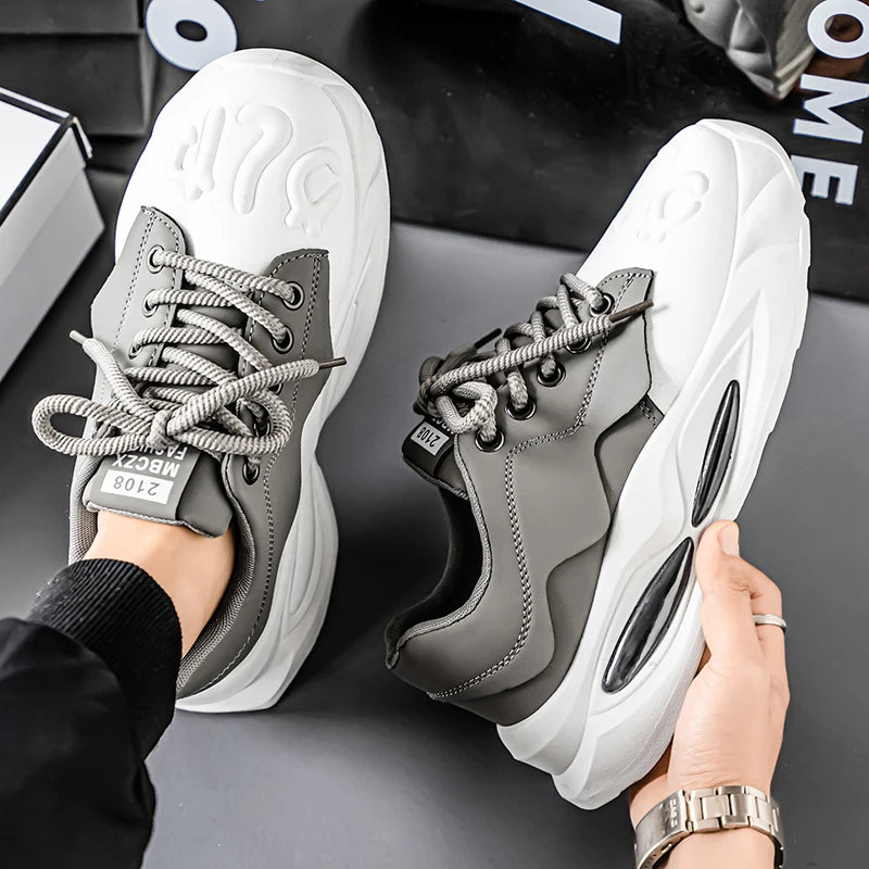 Thick Sole Men Chunky Sneakers Outdoor Wear-resistant Male Trends 2025 New Mens Casual Shoes Fashion Comfort Anti Slip Vulcanize