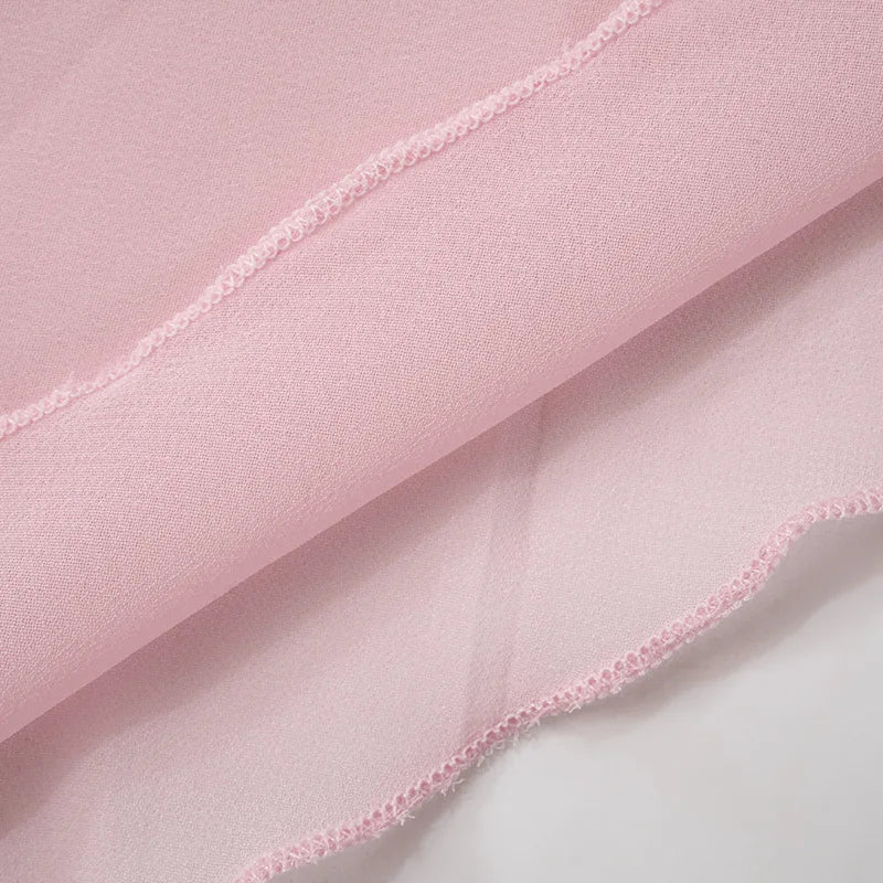 Sexy Deep V-Neck Nightgown Trendy Pink Backless Flare sleeve Sheer Mini Dress Women's Sensual Clothing Sleepwear Loungewear Pjs
