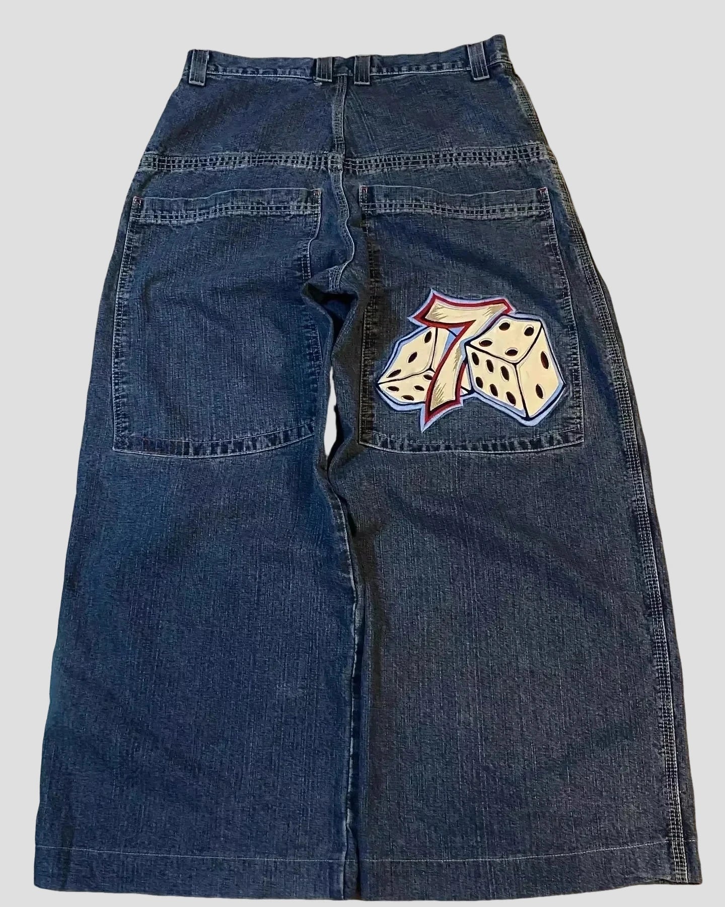 Harajuku Embroidered Baggy Jeans Men Women Hip Hop Vintage Black Wash Baggy Jeans Low Rise Wide Leg Pants American Y2K Clothes