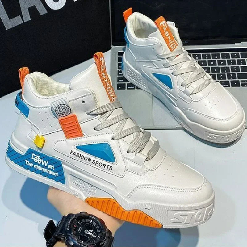 Men's Sneakers High Top Casual Shoes 2025 New Man Running Shoes Fashion Lightweight Board Shoe Men Lace Up Platform Shoes Tenis