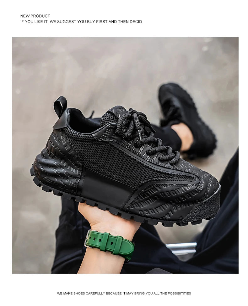 New Mens Shoes Large Size Breathable Sneakers Breathable Composite Seiko Upper Thickened Anti-slip Wear-resistant Soles Shoe