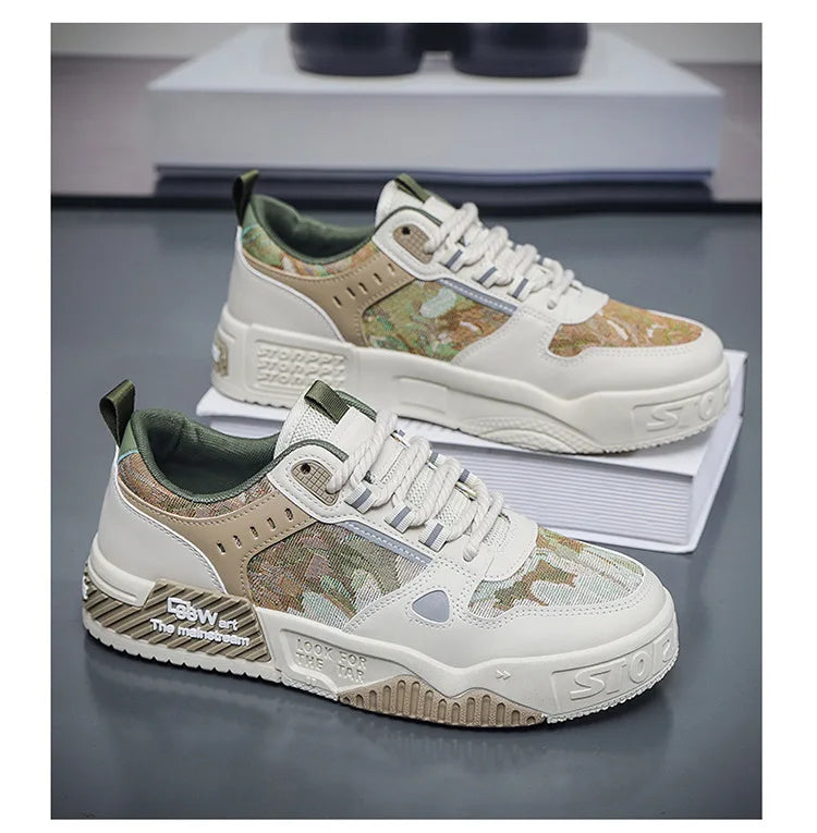 Spring and Autumn new breathable and comfortable shoes student trend versatile thick soled sports and leisure board shoes