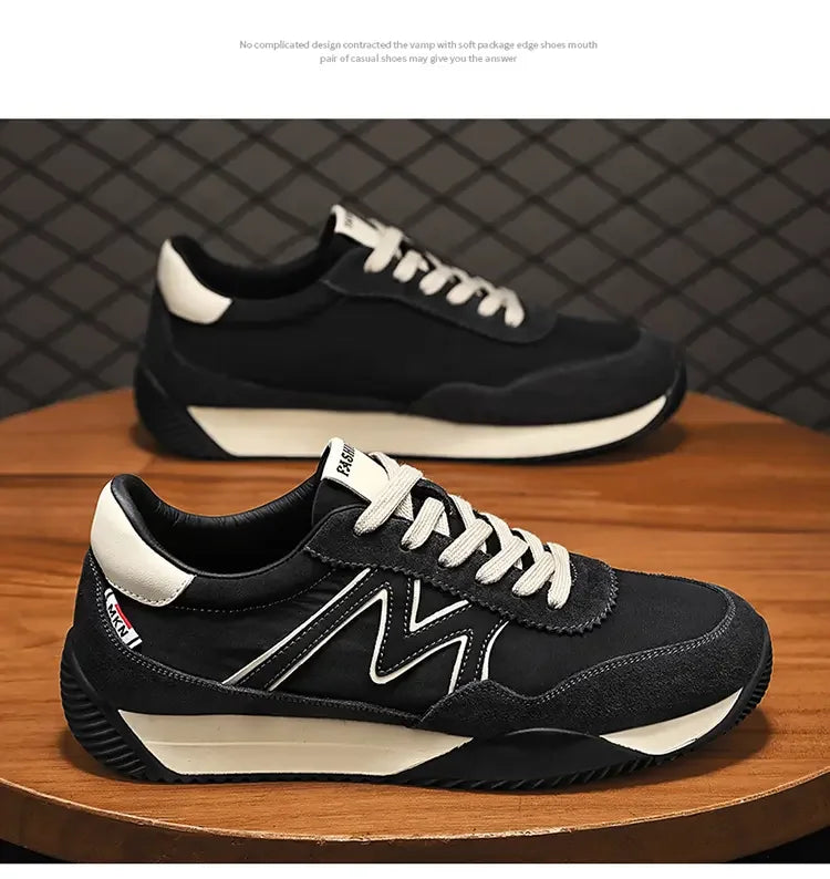Sneakers Casual Mens Designer Retro Running Shoes Fashion Microfiber Leather Fabric Breathable Increased Internal Platform Shoes