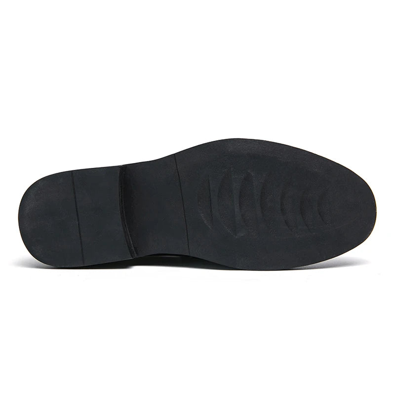Fashion Business Chequer Loafers Men's Slip-On Brown Office Moccasins Male Dress Shoes Career Black Leather Shoes Plus Size38-47