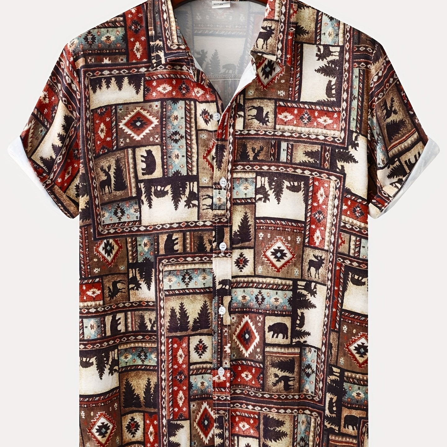Mens Palm Tree & Lobster Paradise Short Sleeve Hawaiian Shirt - Lightweight, Comfortable, Perfect for Summer Beach Vacations