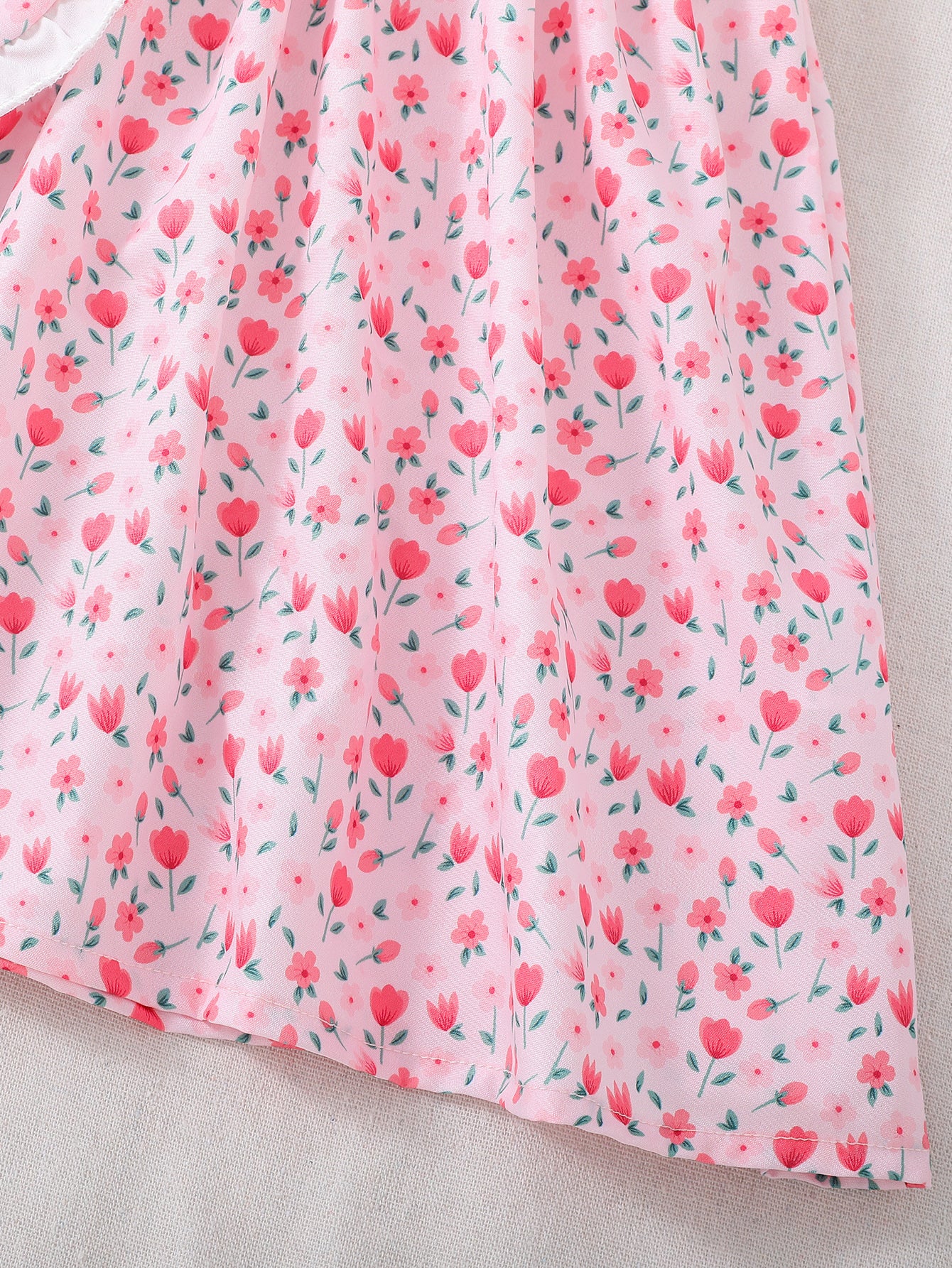 Toddler/ Kid Girls Cute Floral Dress Suit - Short Sleeve Patchwork A-line Dress + Pretty Heart Shaped Bag Set Kids Summer Clothes