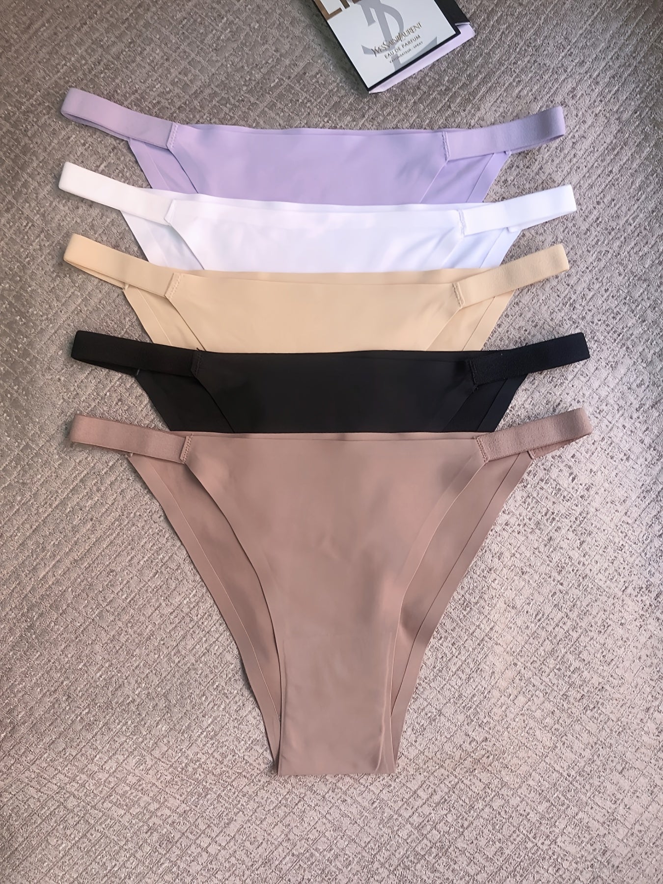 5 Pcs Seamless Women's Bikini Panties - Comfortable, Soft, Breathable, Low-Rise, Stretchy for Casual to Yoga Fitness Wear