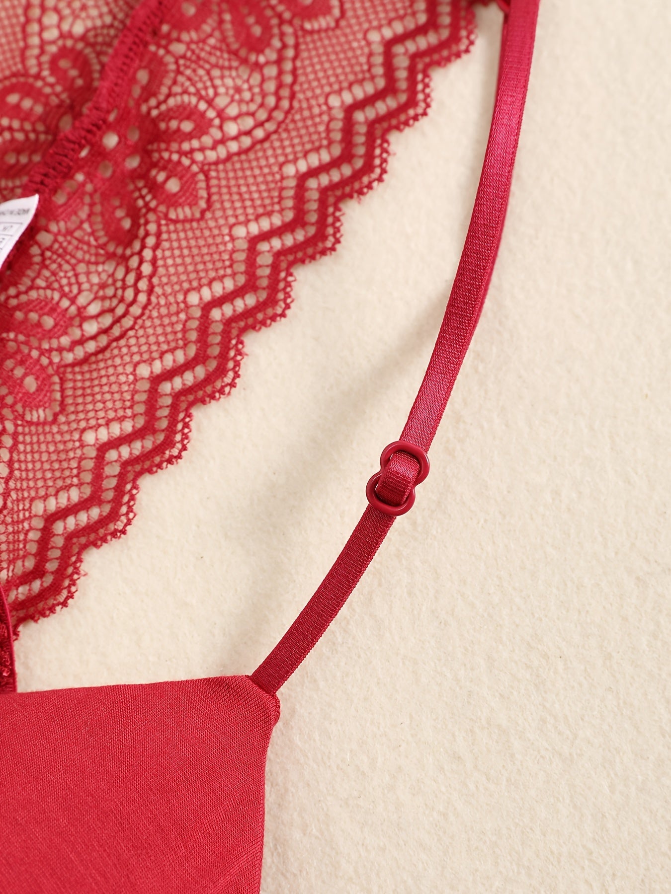 Triangle Cups Front Buckle Bras, Lace Stitching Beauty Back Bra With Removable Pads, Women's Lingerie & Underwear