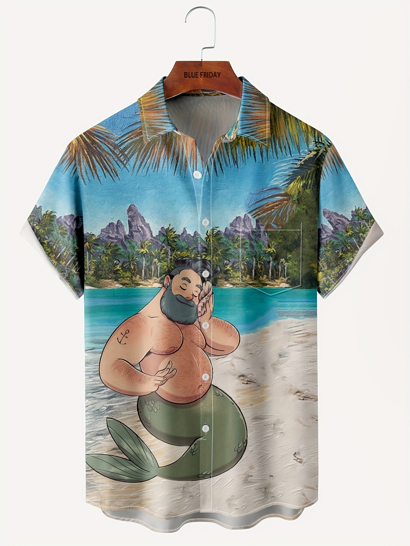 Men's Coconut Tree Print Hawaiian Shirt