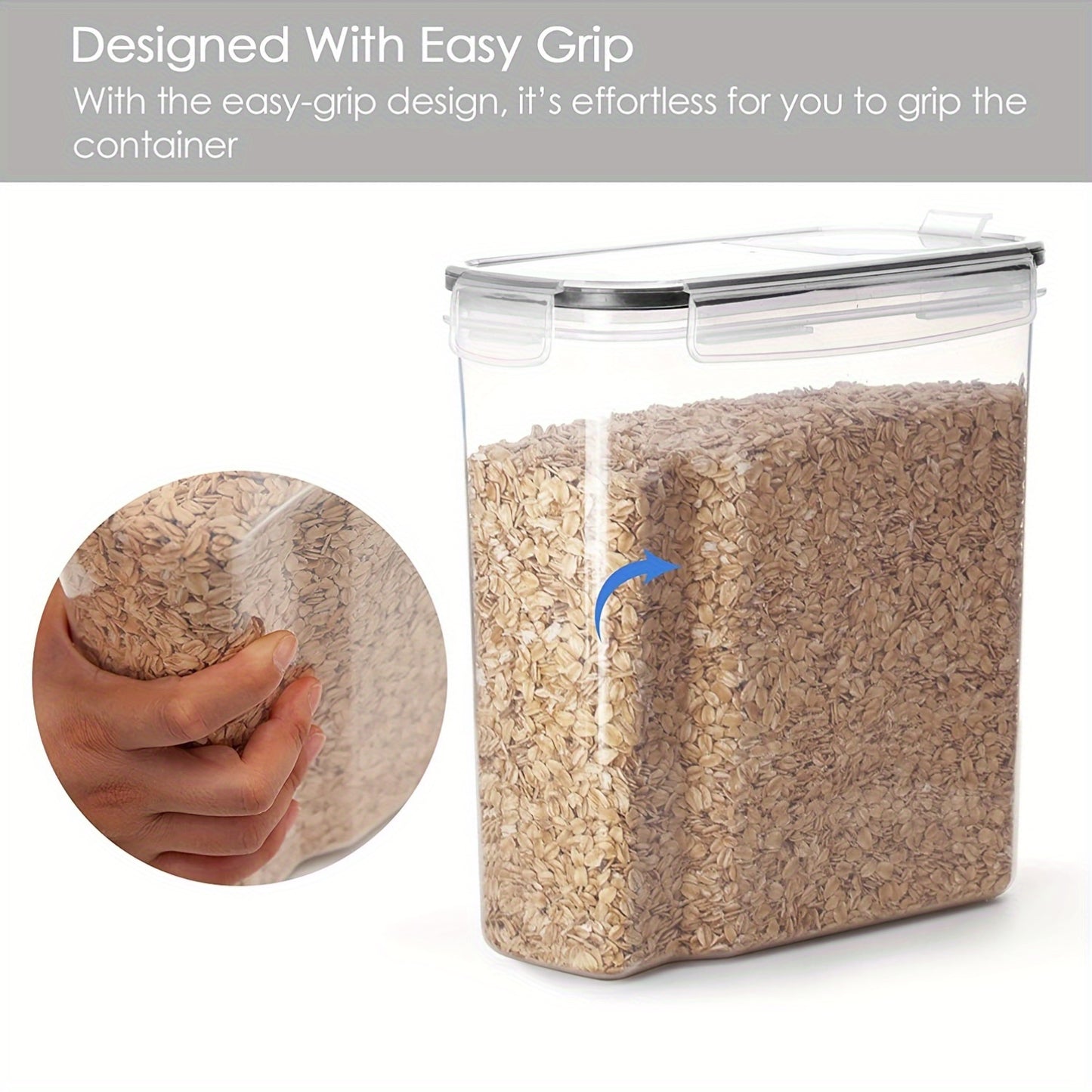 Set of 2/4 Cereal Storage Containers, Made from Bpa-Free Plastic, Designed to Be Airtight for Storing Food. Each Container Holds 2.5 Liters (88 Ounces) And Is Suitable for Cereals, Snacks, And Sugar. This 4pcs Set Includes Ce