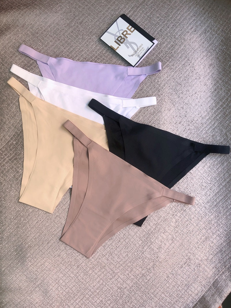 5 Pcs Seamless Women's Bikini Panties - Comfortable, Soft, Breathable, Low-Rise, Stretchy for Casual to Yoga Fitness Wear