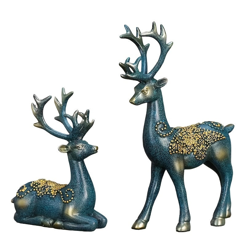 2pcs/set Elegant Deer Ornaments for Home Decor and Weddings - Ideal Housewarming and Living Room Gifts