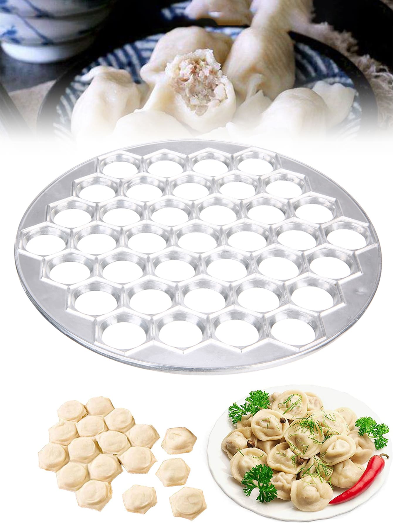 1pc Silvery Ravioli Maker - 37 Holes Dumpling Mold for Easy and Delicious Homemade Dumplings - Stainless Steel - For Cooking Enthusiasts & Home Bakers - Perfect Gift for Foodies