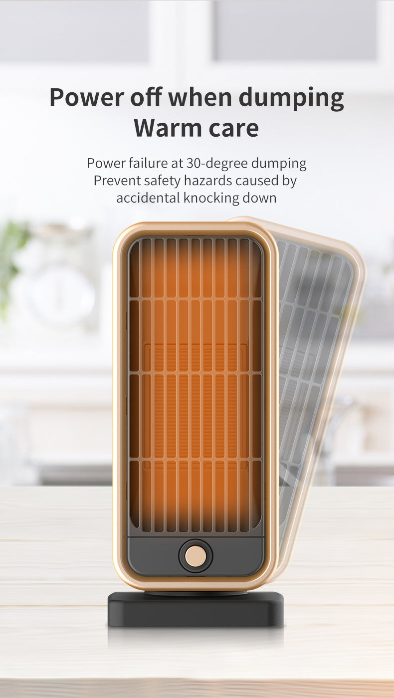 500W Portable Ceramic Electric Space Heater, Quiet, Square Shape, Tip-over Protection - 110-130V US Plug, No Energy Efficiency Rating, for Bedroom, Living Room, Office