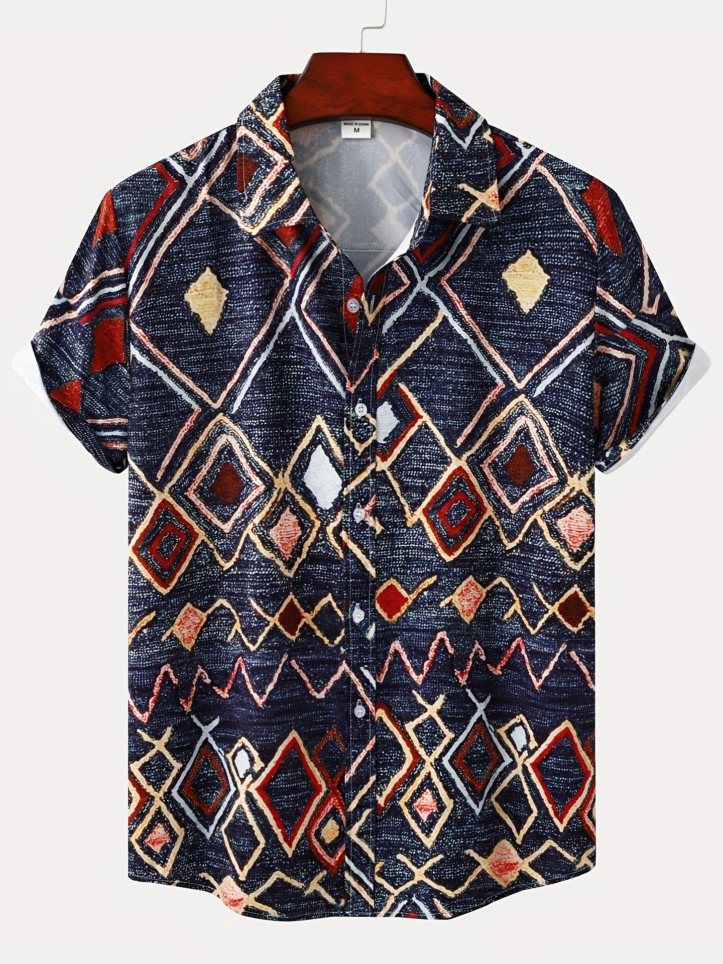 Mens Palm Tree & Lobster Paradise Short Sleeve Hawaiian Shirt - Lightweight, Comfortable, Perfect for Summer Beach Vacations