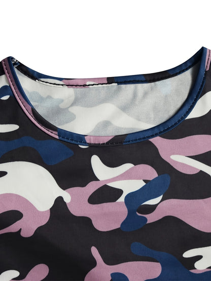 Boys Fashionable Camouflage Two-piece Set - Lightweight T-shirt & Shorts for Summer Playtime - Trendy & Comfortable Everyday Wear