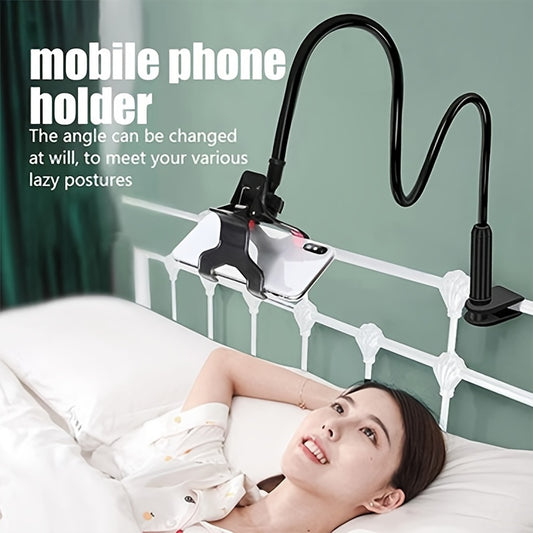 Multifunctional Mobile Phone Holder with Adjustable Clamp - Flexible Arm Bedside & Desktop Mount, Non-Slip Sponge Pad, Versatile Smartphone Stand for Various Lazy Postures - 1 Piece
