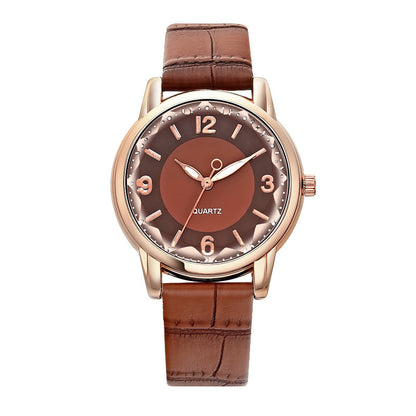 Elegant Women's Quartz Watch - Genuine Leather Strap, Water-Resistant, Versatile for All Occasions