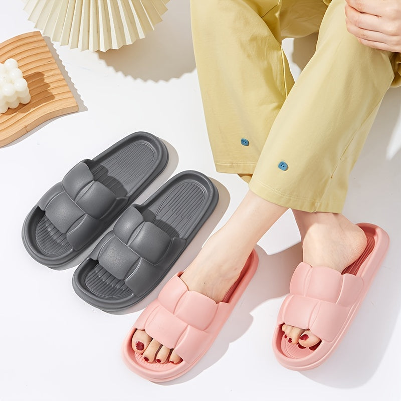 Soft & Silent EVA Slippers: Quick-Drying, Anti-Skid, Stylish Striped Design for Indoor/Outdoor Comfort