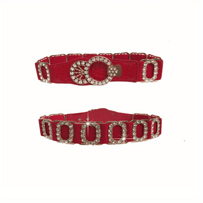 Stretchy Elastic Waist Belt for Women - Sparkling Rhinestone Accents, Alphabets, Rivet, Sequins, and Studded Details - Perfect for Party, Wedding, Bohemian, and Business Occasions